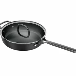 Milano traktörpanna med glaslock 28 cm, svart