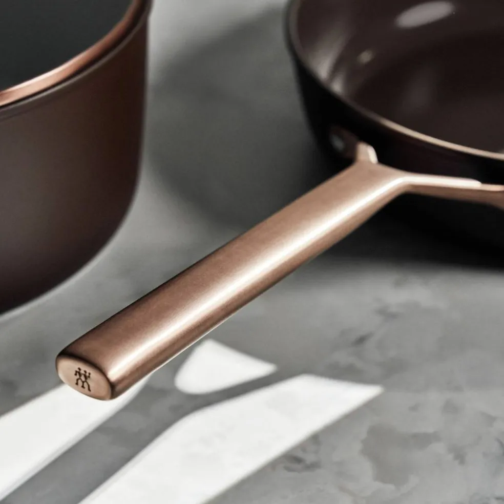 Milano traktörpanna med glaslock 28 cm, brun