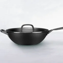 Milano wok 30 cm med glaslock, svart