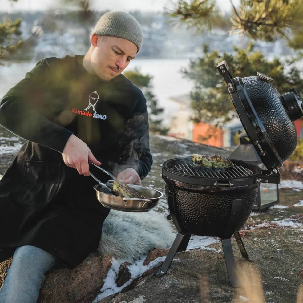 Mini kolgrill, grön