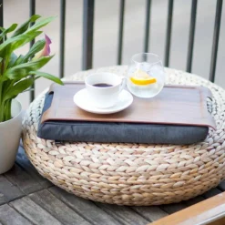 Mini Laptray Knäbricka Valnöt/Grå