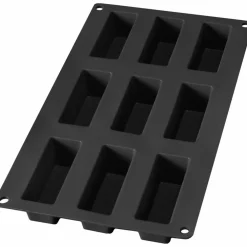 9 Mini Rektangulära Svart Silikon