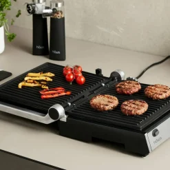 Møn Proff bord-/paninigrill, rostfri/svart