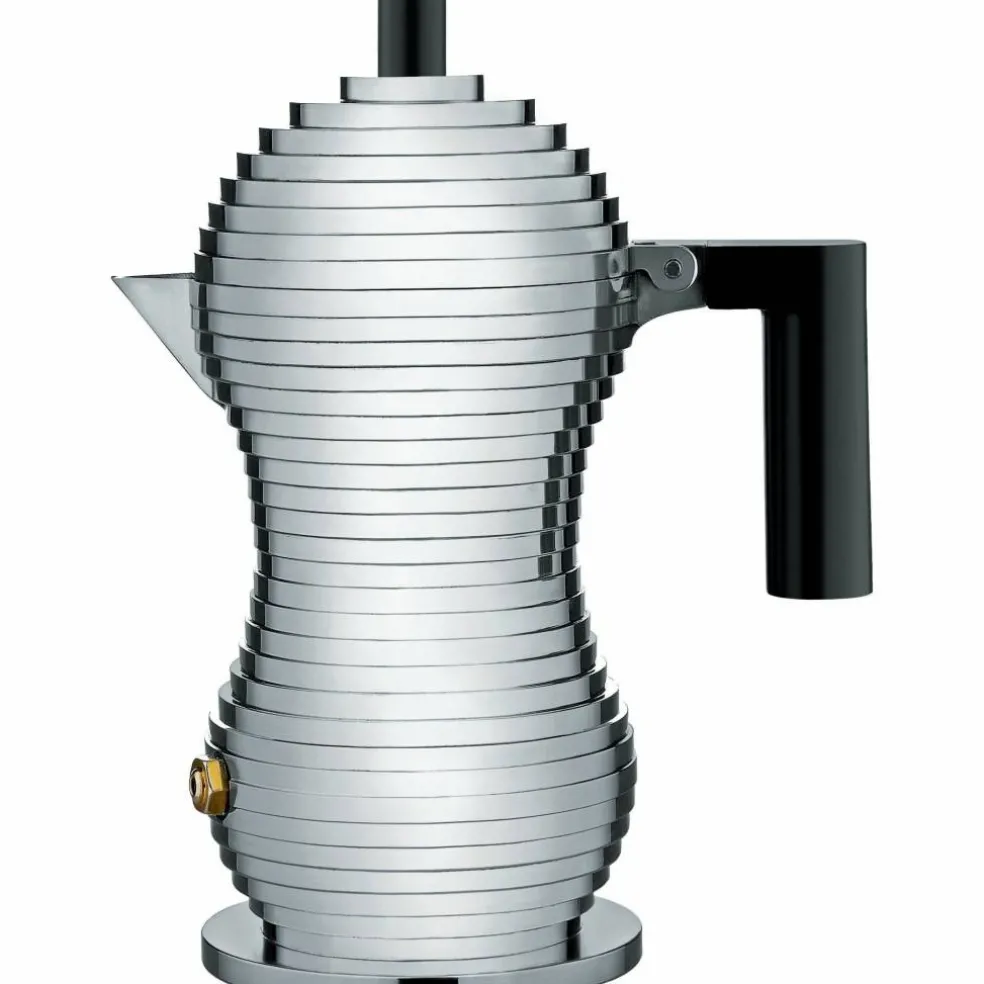 Mokabryggare Aluminium/Röd Small 7 cl