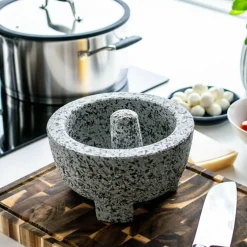 Molcajete mortel & mortelstöt, granit