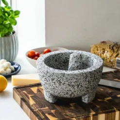 Molcajete mortel & mortelstöt, granit