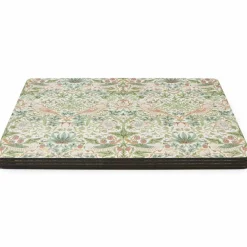 Morris & Co Strawberry Thief bordstablett 4-pack, grön