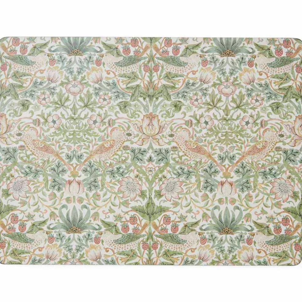Morris & Co Strawberry Thief bordstablett 4-pack, grön