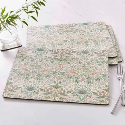 Morris & Co Strawberry Thief bordstablett 4-pack, grön
