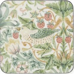 Morris & Co Strawberry Thief glasunderlägg 6-pack, grön
