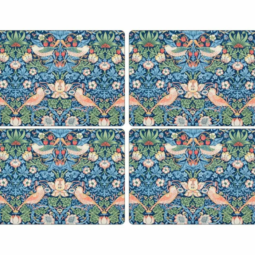 Morris & Co Strawberry Thief Röd Bordsunderlägg 4-pack