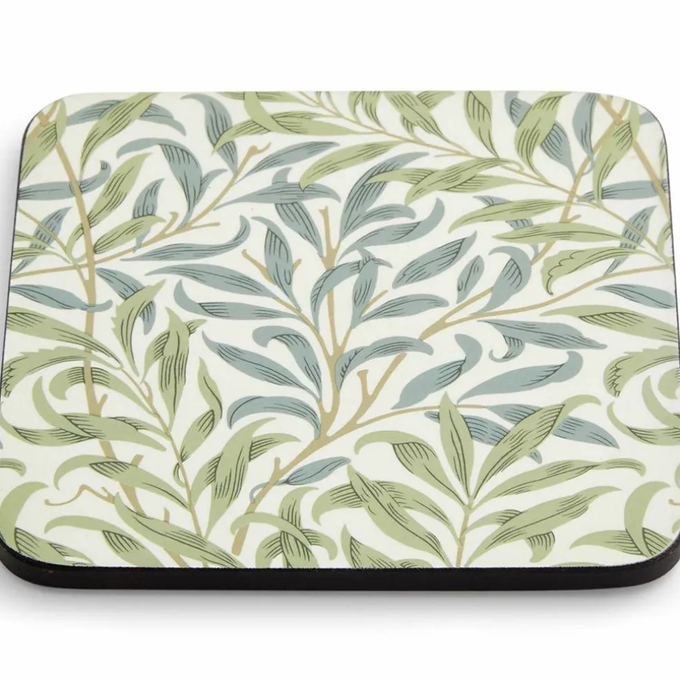 Morris & Co Willow Bough glasunderlägg 6-pack, blå/grön
