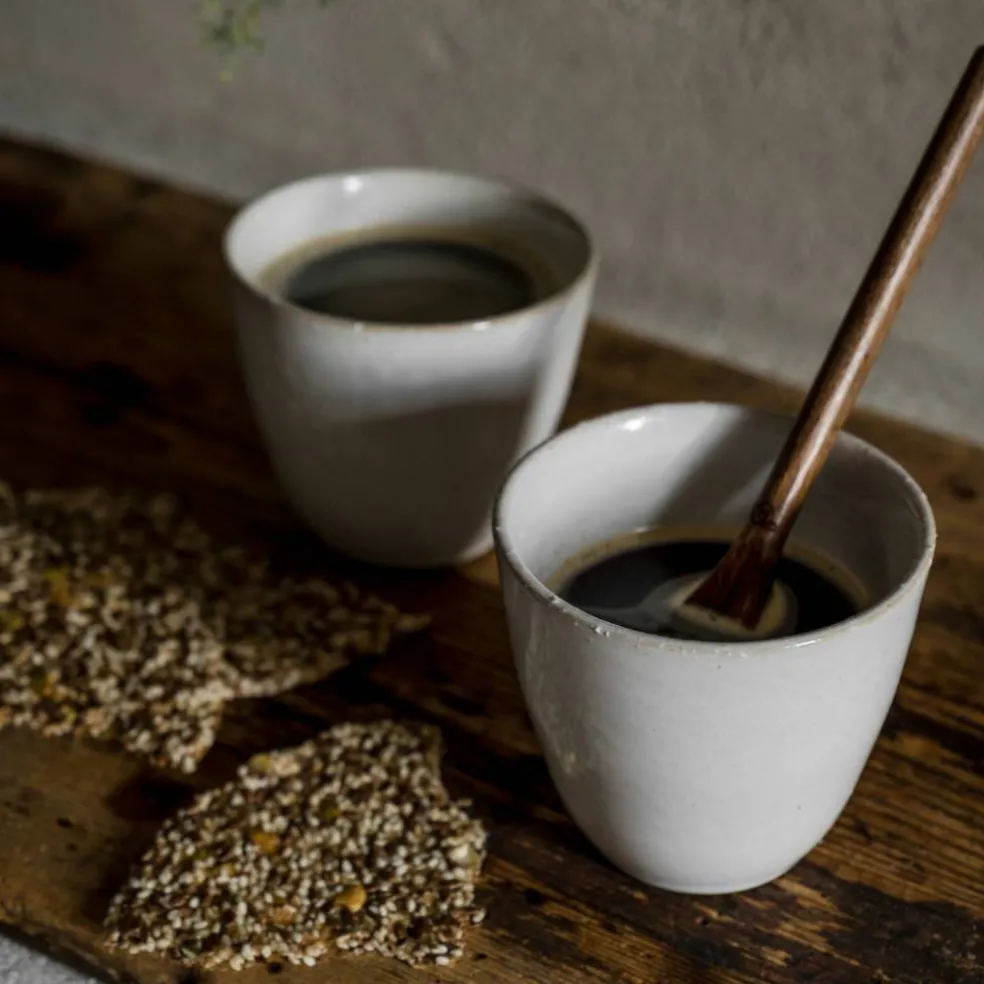 Mugg utan öra 8 cm, naturvit