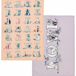 Mumin Alfabet kökshandduk 2-pack 50 × 70 cm, flerfärgad