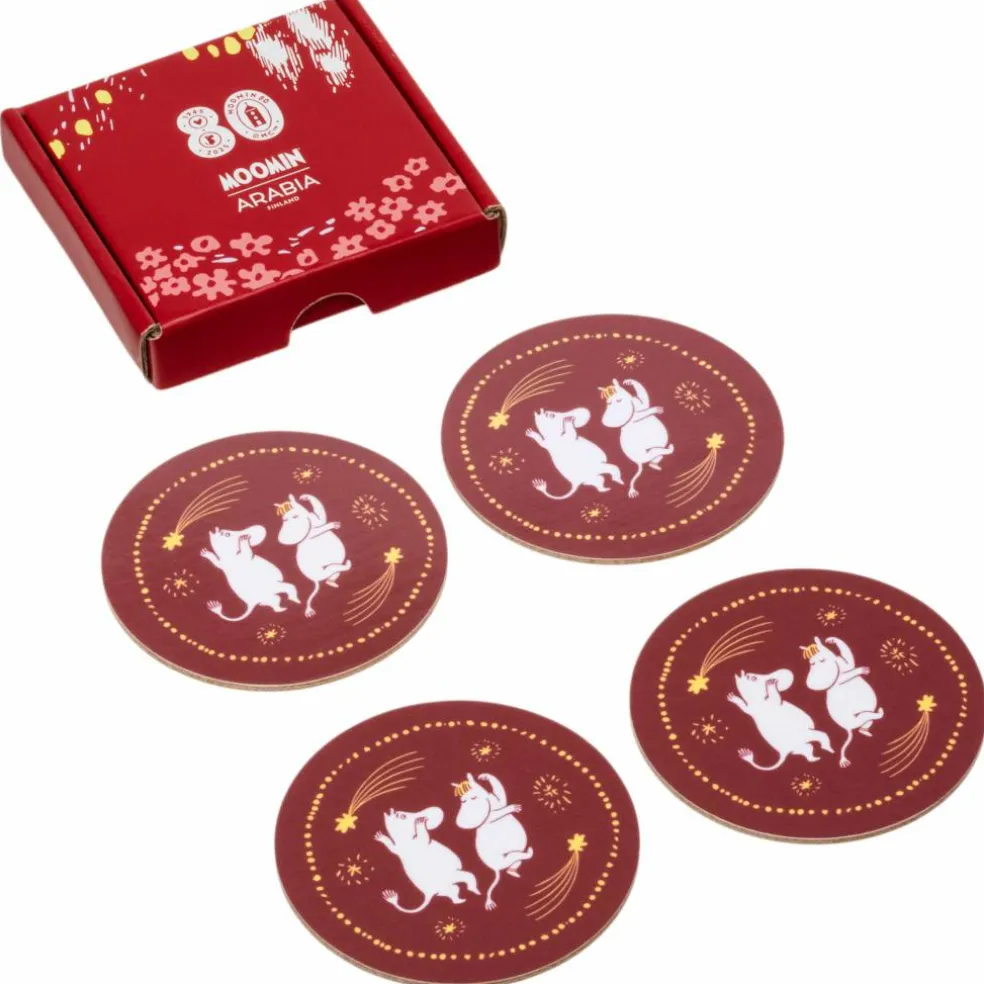 Mumin Festliga Stunder Glasunderlägg 9 cm 4-pack