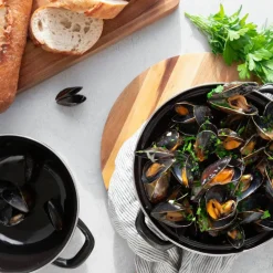 Musselgryta med lock 3 liter, emaljerad