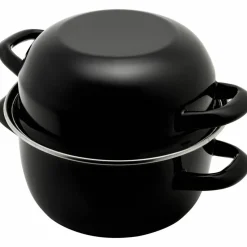Musselgryta med lock 3 liter, emaljerad