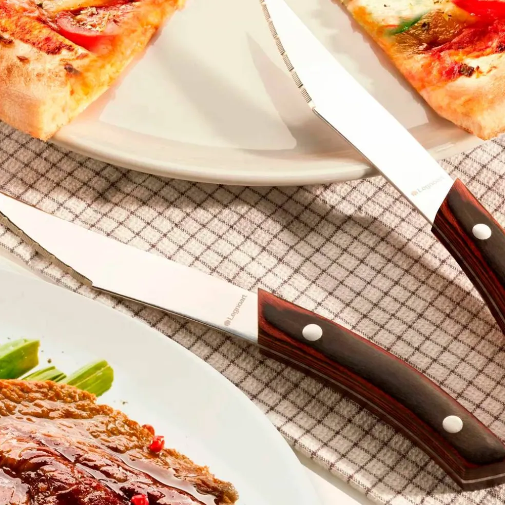 Napoli pizza- och steakknivar 4 st, ljust trä