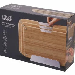 Nest Bamboo skärbrädeset, 3 delar med ställ