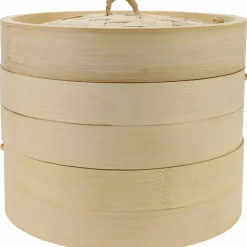 Ångkokare bambu 27 cm, 2 lager med lock