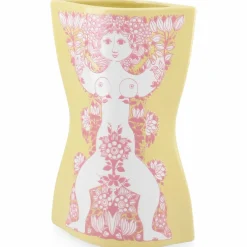 Nina vas 22 cm, gul/rosa