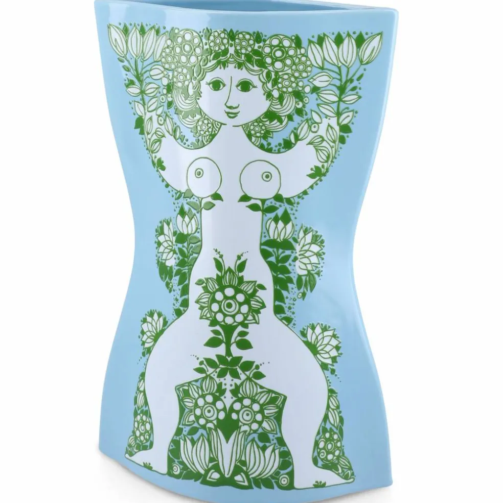 Nina vas 28,5 cm, ljusblå/grön