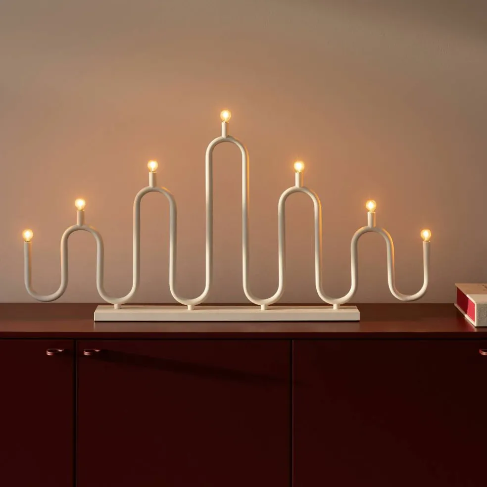 Noel 7 adventsljusstake, vit