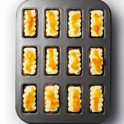 Non-stickplåt för 12 mini rektangulära bakverk Löstagbar Botten