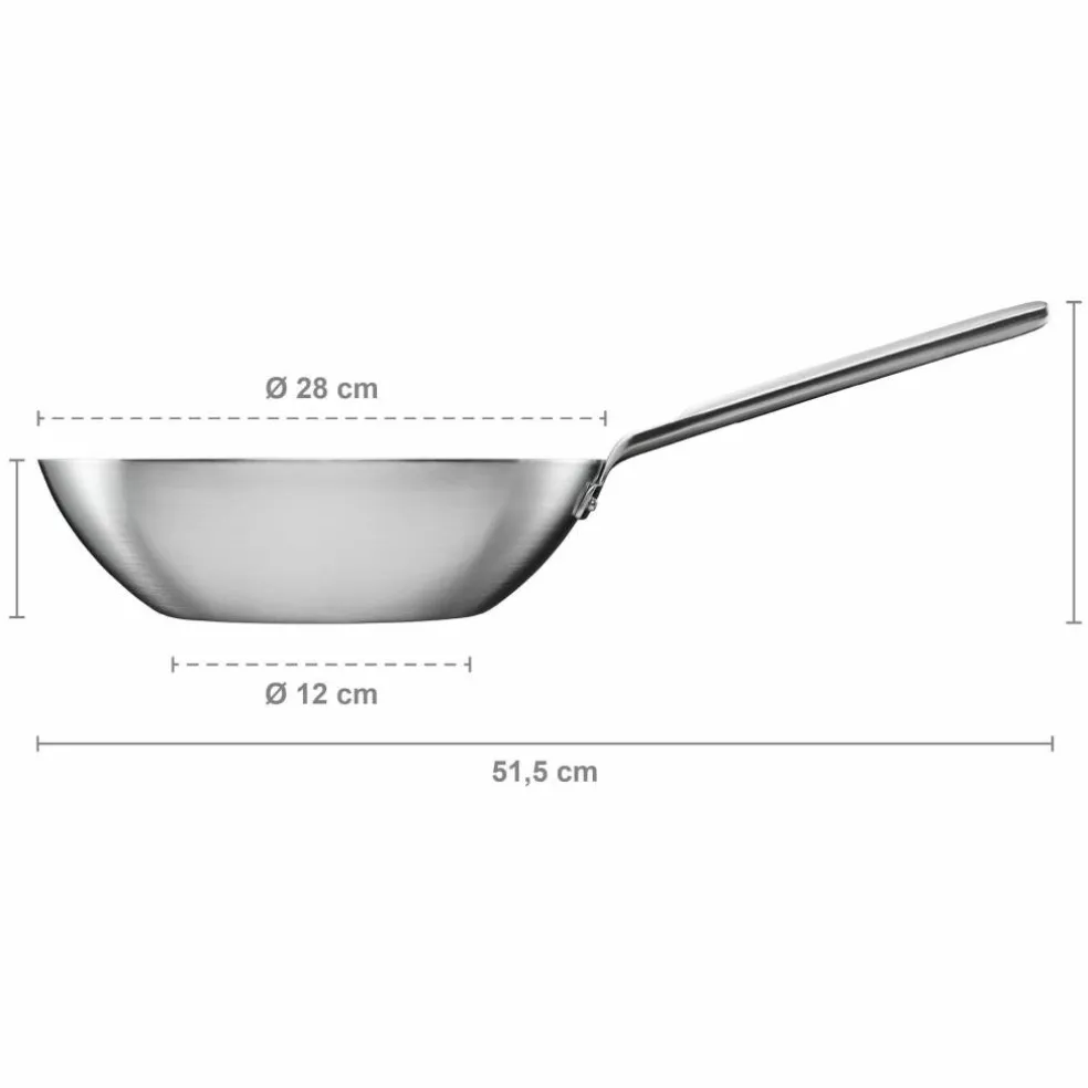Norden obelagd wokpanna 28 cm, rostfritt stål