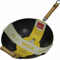 NS wok kolstål svart 36 cm