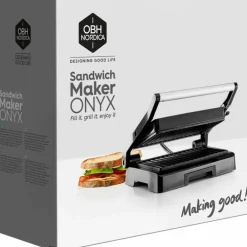 Onyx panini- och smörgåsgrill, svart