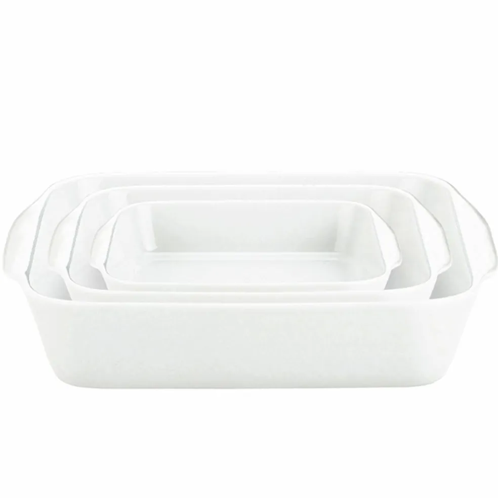 Original kvadratiska ugnsformar 3-pack, vit