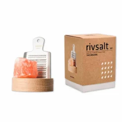 Original set med rivjärn, saltsten & bordställ i ek