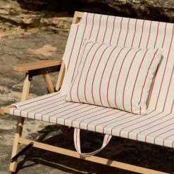 Outdoor Market kudde 45 × 35 centimeter, blå/beige