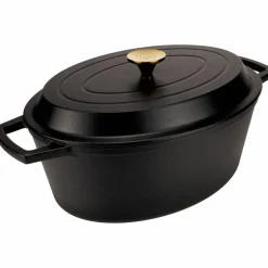 Oval Gjutjärnsgryta 34 cm, svart