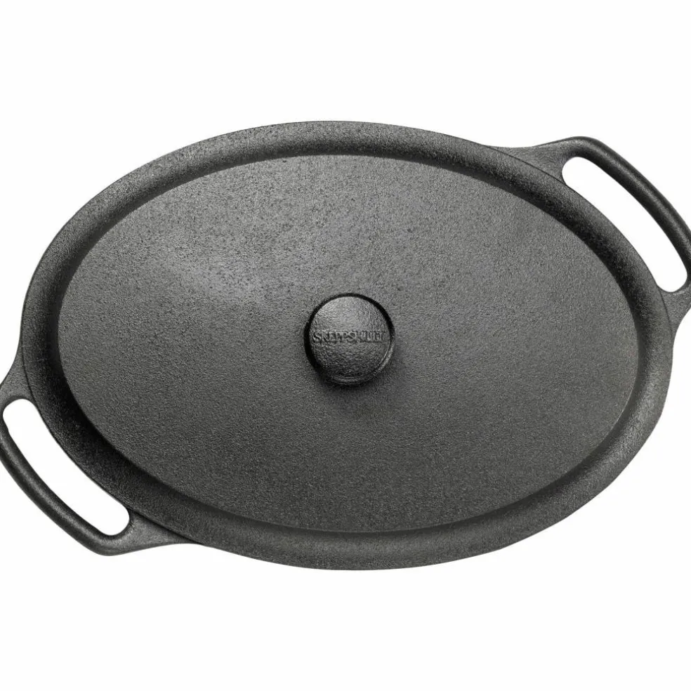 Oval Gryta 2 Liter Gjutjärn Järnlock