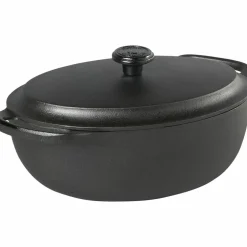 Oval Gryta 2 Liter Gjutjärn Järnlock