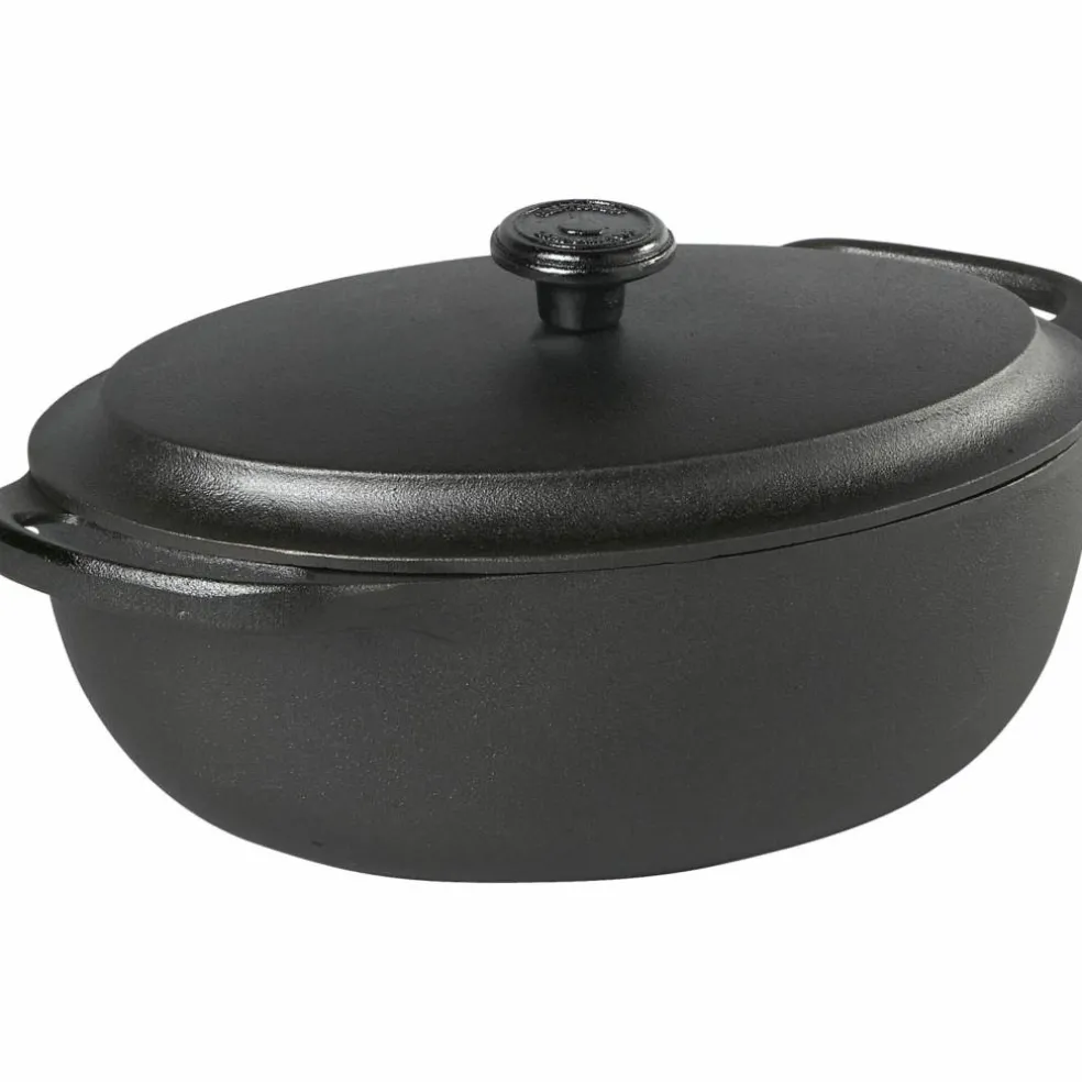 Oval Gryta 4 Liter Gjutjärn Järnlock