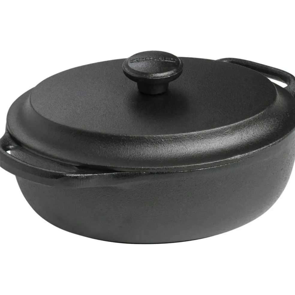 Oval Gryta 4 Liter Gjutjärn Järnlock