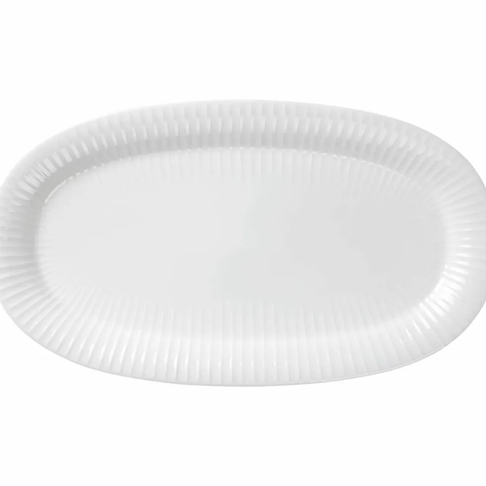 Oval serveringsfat vit, 40 x 22,5 cm
