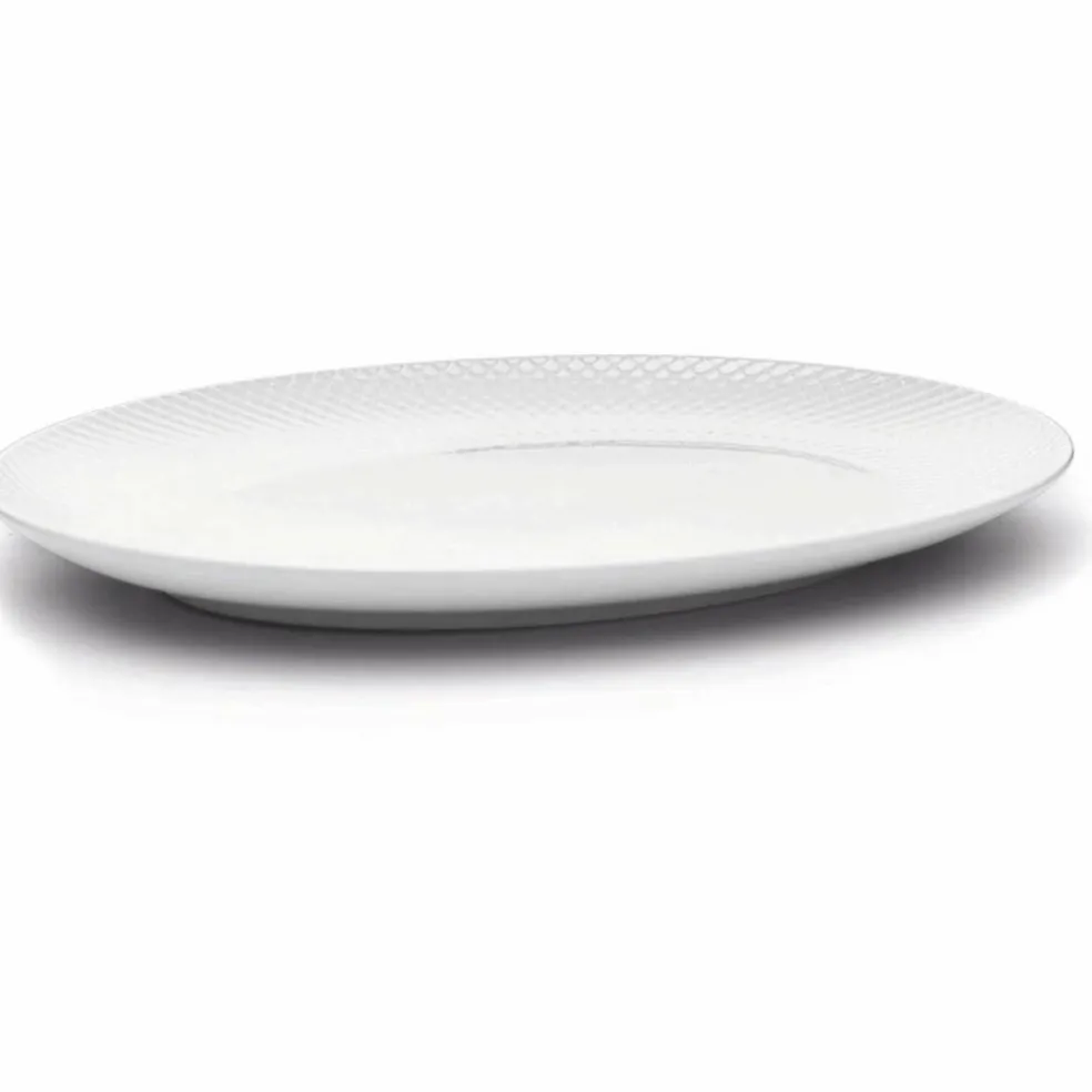 Oval serveringsfat 35x26,5 Vit