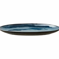Ovalt fat 36x25 cm svart/mörkblå