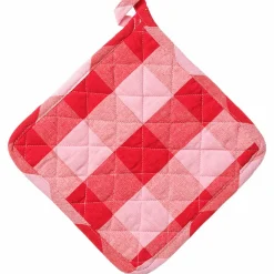 Paola grytlapp 20×20 cm, röd/rosa