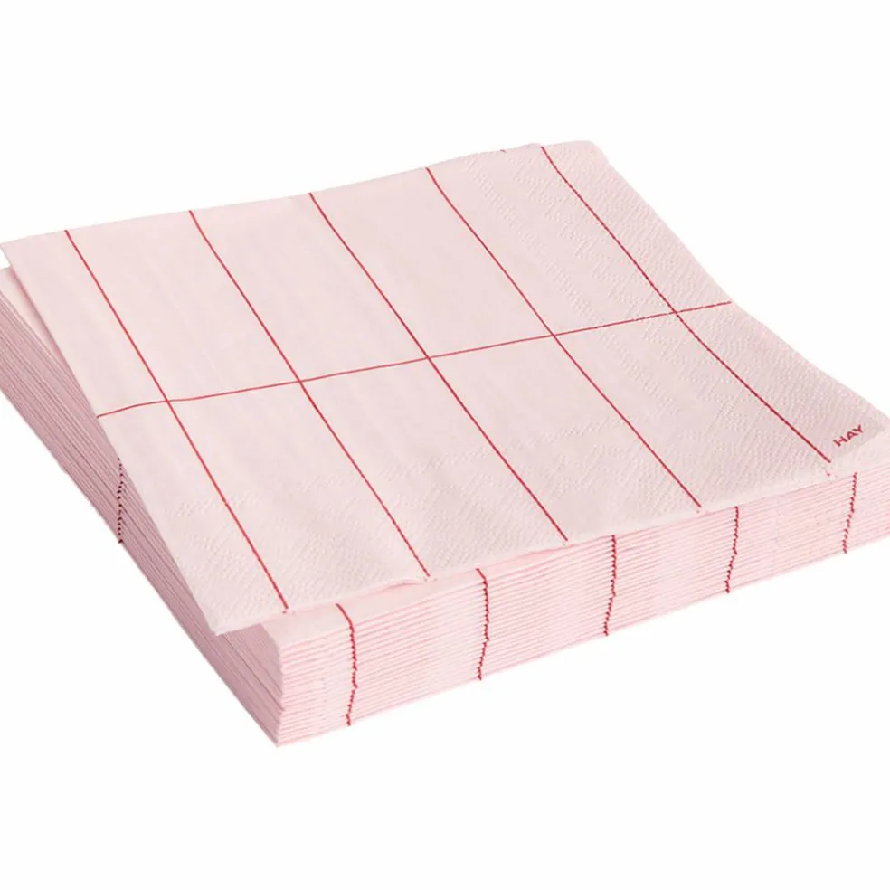 Pattern frukostservetter 20-pack, off-white/blue grid