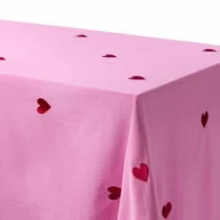 Pink Hearts bordsduk 330x145 cm, rosa