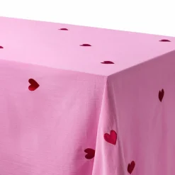 Pink Hearts bordsduk 250x145 cm, rosa