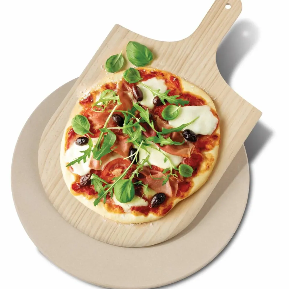 Pizzasten med spade 37,5 cm.