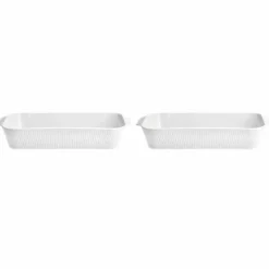 Plissé ugnsformar 35 × 19 centimeter 2-pack, vit