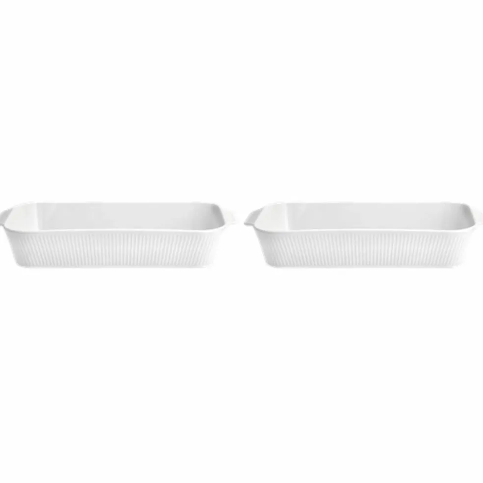 Plissé ugnsformar 35 × 19 centimeter 2-pack, vit