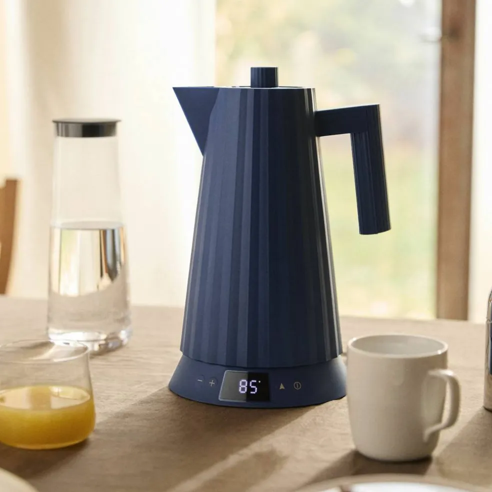Plissé Vattenkokare med temperaturkontroll 1,7 liter, blå